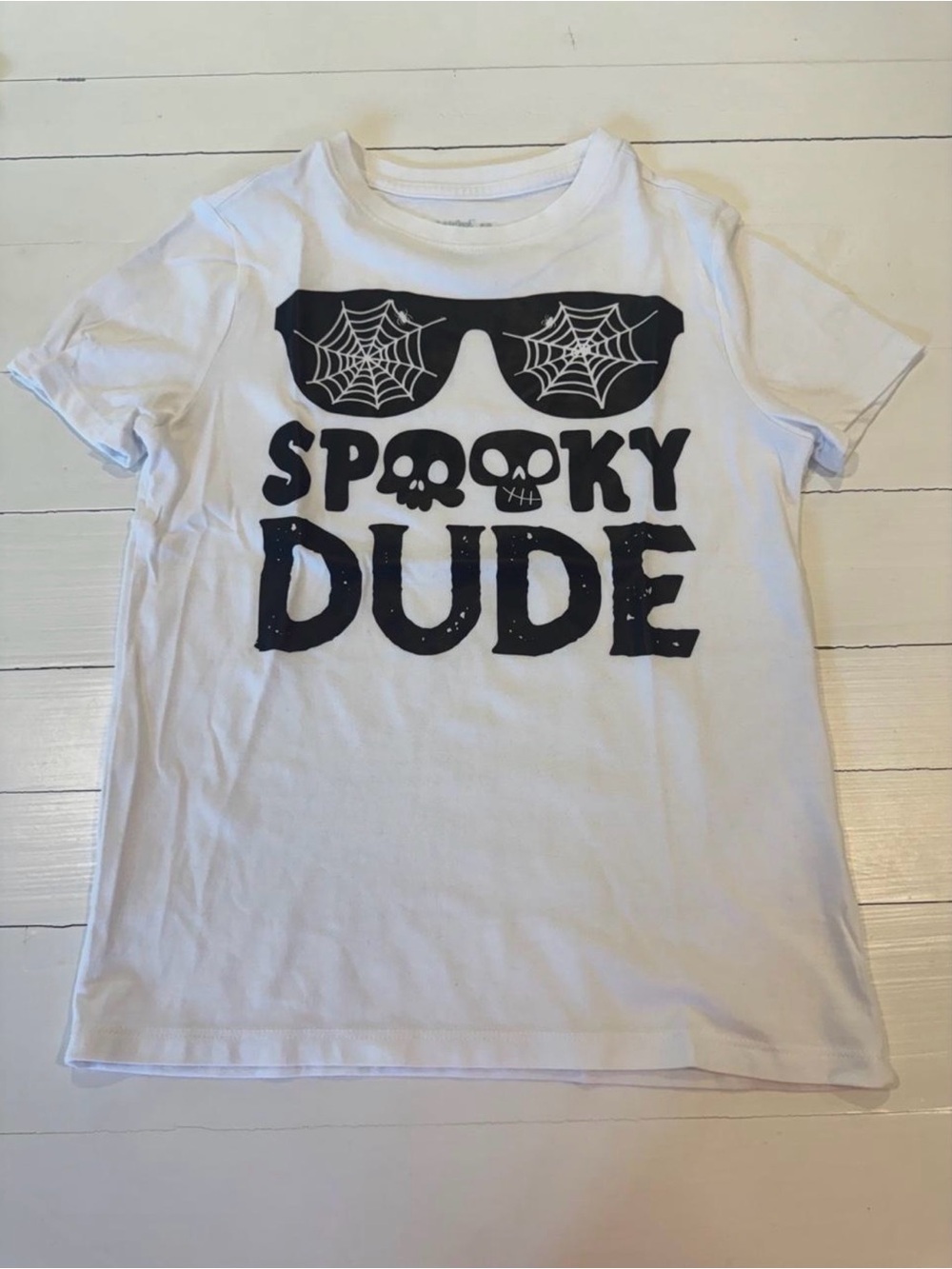 Cat & Jack White 'Spooky Dude' Halloween Tee Size 8